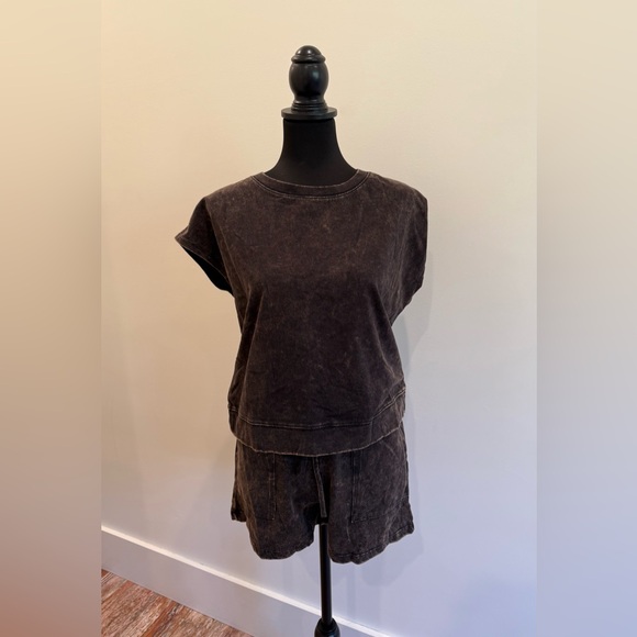 NWOT Zenana Premium 100% Cotton Washed Sleeveless Top & Shorts Set | Small - Picture 2 of 6